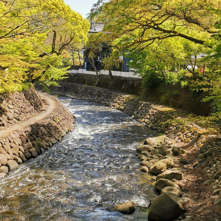 River in Kyoto, Japan. Kyoto is the capital and largest city of Japan.の写真素材