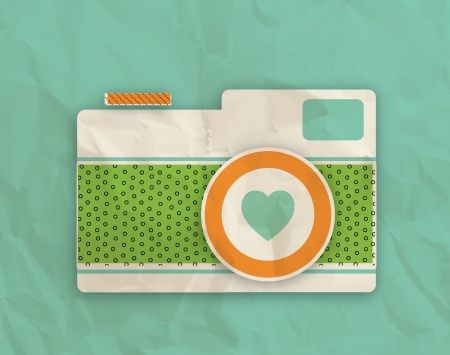 Retro Camera Loveのイラスト素材