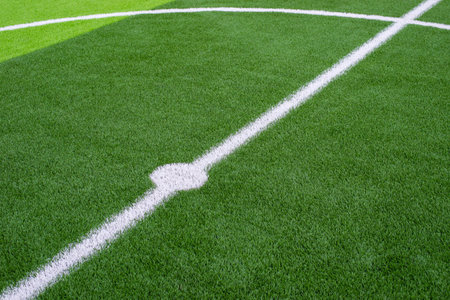 soccer field grass artificial Green grass center point