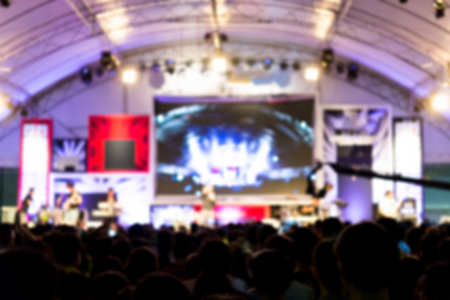 A live concert engage a crowd flow in concert.の写真素材