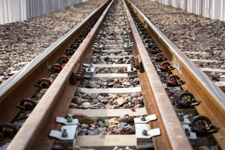 Close up railway tracksの写真素材