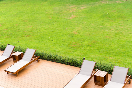 Pool bed beside the swimming poolの写真素材