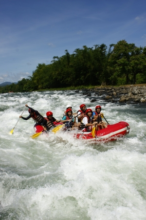 Cagayan De Oro, Philippines, June 5, 2009.  White water rafting in Cagayan De Oro, Mindanao, Philippinesのeditorial素材