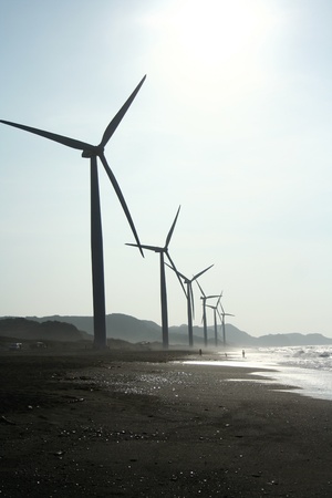 Wind Mills of Bangui, Ilocos Norte, Philippinesの写真素材