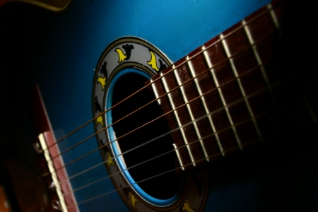 a blue guitarの写真素材