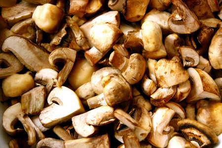 chopped button mushroomの素材