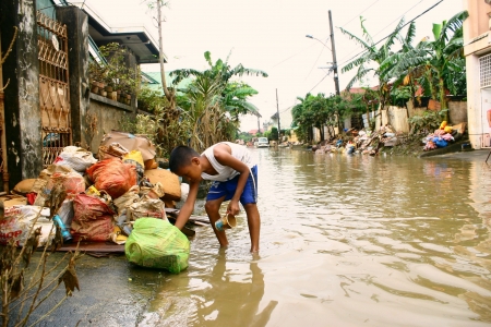Flood after a storm in the philippinesの素材