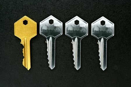 A single Golden key among silver keysの素材