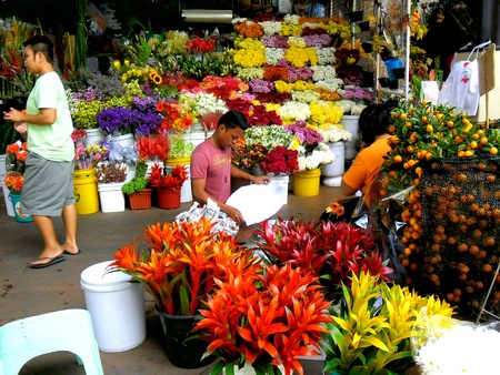Flower shops in market market in bonifacio global city in taguig city, philippines in asiaの素材