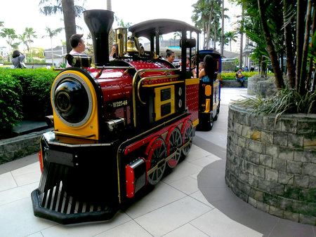 Train ride in Robinson's place magnolia residences mall in quezon city, philippines in asia