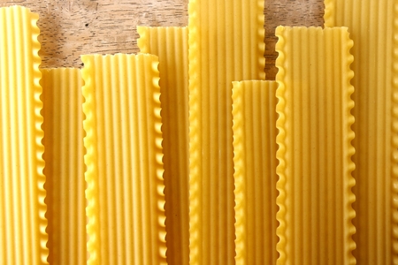 fresh uncooked lasagna pastaの写真素材