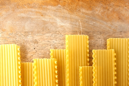fresh uncooked lasagna pastaの写真素材