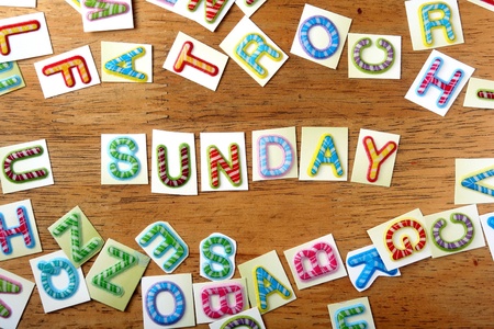 Random Colorful letters and the word sundayの素材