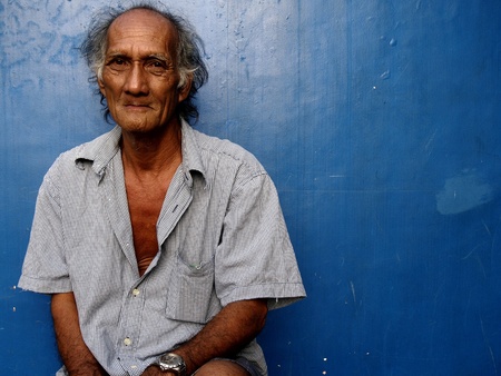 Portrait of an old asian manの素材