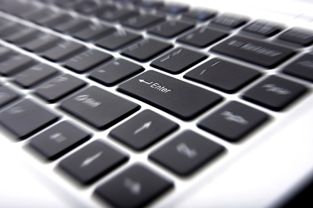 Keyboard of a laptop computer.のeditorial素材