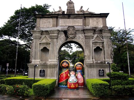 Parks and gardens inside the University of Sto Tomas in Manila, Philippinesの素材