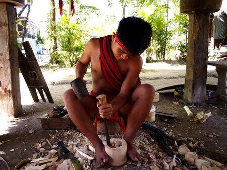 Artists and performers inside the Nayong Pilipino in Pampanga, Philippinesの素材