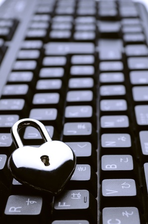 heart-shaped key keyboardの写真素材