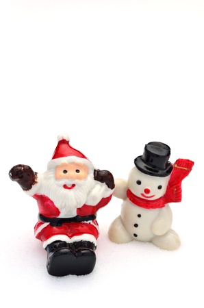 santa claus and snowmanの写真素材