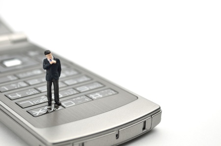 man on mobile phoneの写真素材