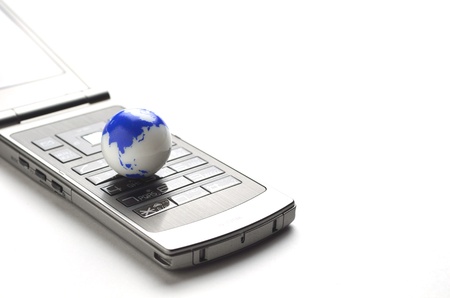 Globe and Mobile Phoneの写真素材