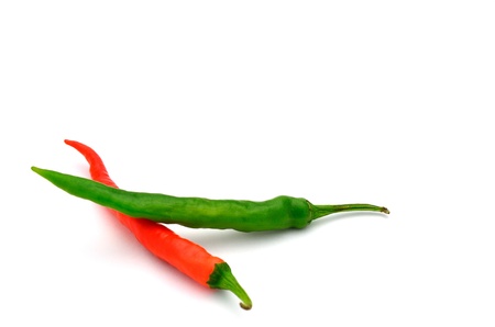 green pepper is isolated on a white backgroundの写真素材