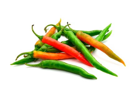 green pepper and red pepperの写真素材