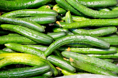 Cucumbers For Sale At Marketの写真素材