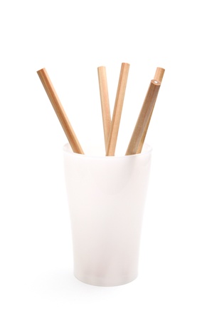 pencils on whiteの写真素材