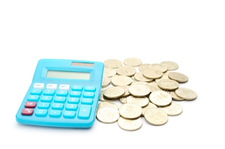 Calculator and japanese coinの写真素材