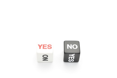 Dice with words Yes, Noの写真素材