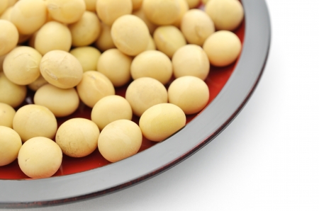 soybean isolated on black backgroundの写真素材