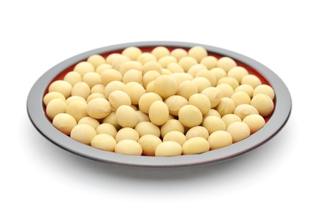 soybean isolated on black backgroundの写真素材