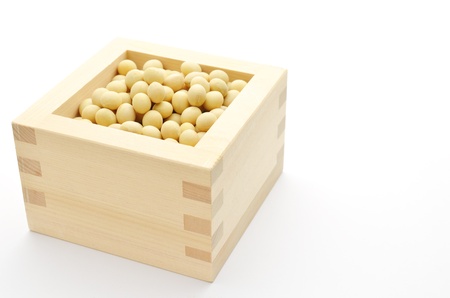 soybean isolated on black backgroundの写真素材