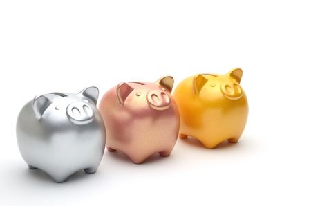 piggy bank isolated on white backgroundの写真素材
