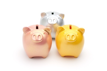 piggy bank isolated on white backgroundの写真素材