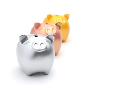 piggy bank isolated on white backgroundの写真素材