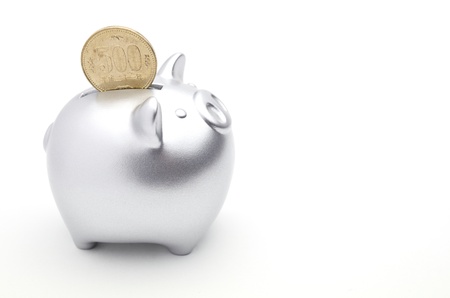 piggy bank isolated on white backgroundの写真素材