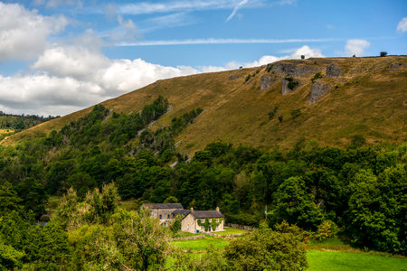 A Quaint British Countryside Cottage in the Peak Districtの写真素材
