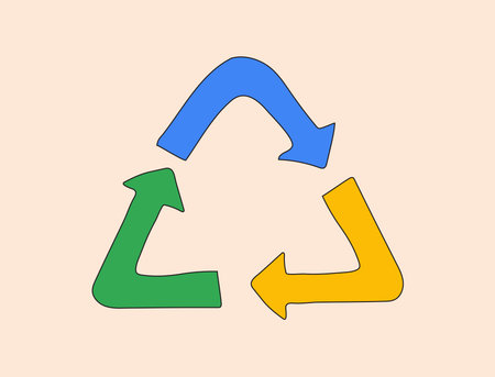 Recycling symbol. Vector illustration in flat style. Recycling icon