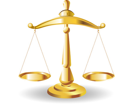 Scales of Justice symbolizing the measure of a cases support and opposition in a court of law. Scales of Justice. Illustration Scales of Justice.のイラスト素材