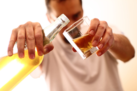 Alcohol addiction - social problemの写真素材