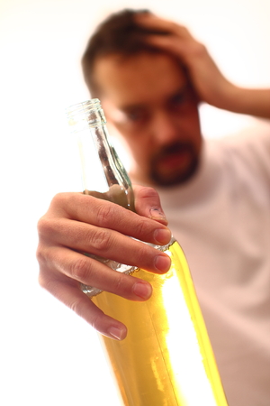 Alcohol addiction - social problemの写真素材