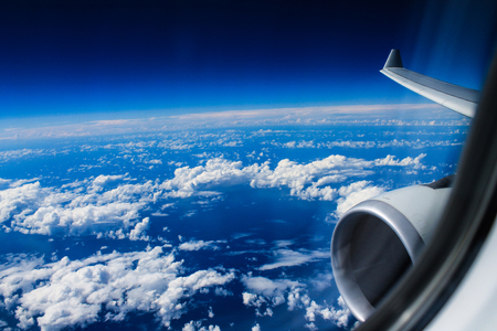 Flying over the oceanの写真素材