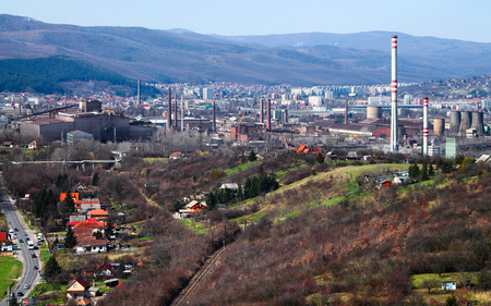 Industrial city - Industrial plant in the city. Non-working ironworks.の写真素材