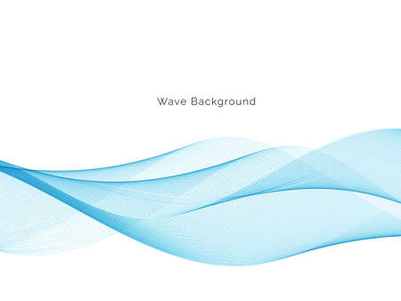 Modern blue wave decorative background vectorのイラスト素材