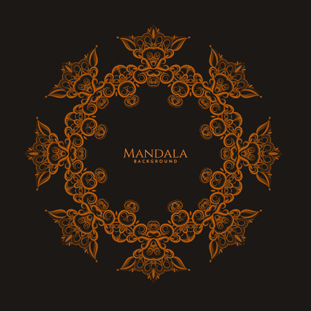 luxury mandala gold color with stylish background vectorのイラスト素材