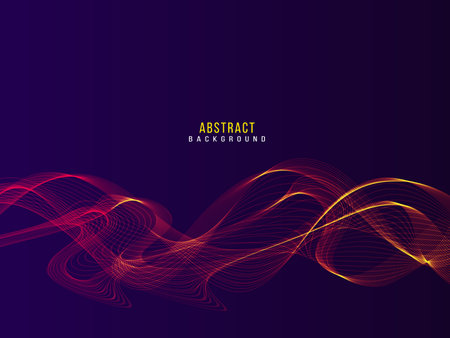 smooth stylish abstract color wave dark background vectorのイラスト素材