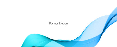Modern blue motion flowing wave banner backgroundのイラスト素材