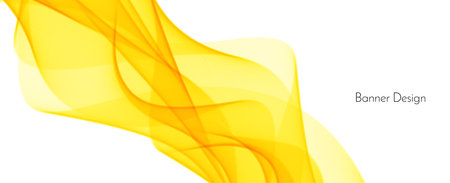 Abstract smooth stylish yellow and orange wave banner background vectorのイラスト素材